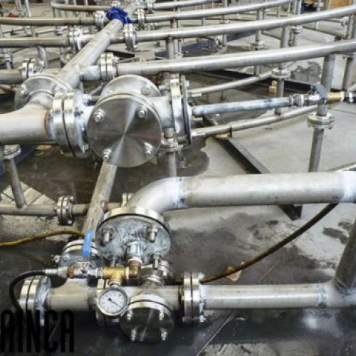 Prueba hidráulica de 2 líneas de condensados en AISI 316L