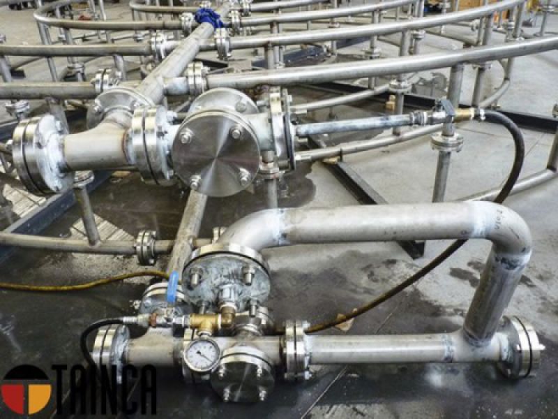 Prueba hidráulica de 2 líneas de condensados en AISI 316L